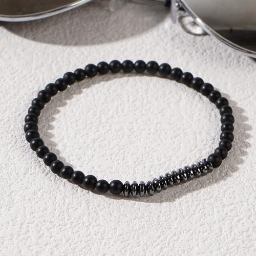 Gemstone Bracelets Natural Stone handmade fashion jewelry & for man black Length Approx 18 cm Sold By PC