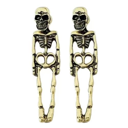 Pendientes de Perno de Aleación de Zinc, Diseño de Halloween & Joyería & para mujer & hueco, más colores para la opción, 40x11mm, Vendido por Par