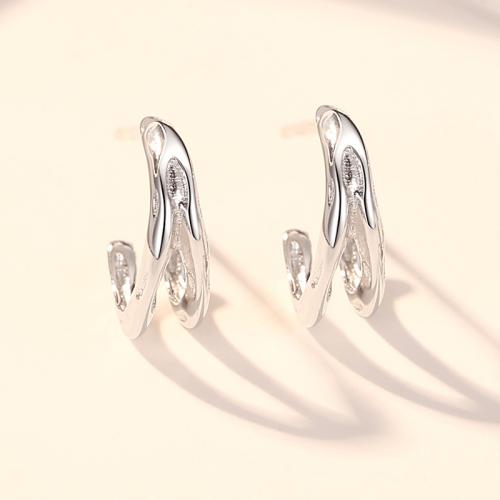 925 Sterling Silver Stud Earrings fashion jewelry & for woman 12mm Sold By Pair