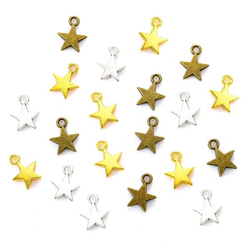 Cink Alloy Star Privjesak, Zvijezda, pozlaćen, možete DIY, više boja za izbor, 10x10mm, 100računala/Torba, Prodano By Torba