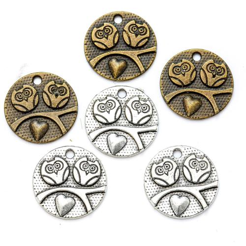 Zinc Alloy Pendants Round plated DIY Sold By Bag