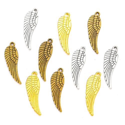 Wing Shaped Zinc Alloy Privjesci, Cink Alloy, pozlaćen, možete DIY, više boja za izbor, 30x9mm, 100računala/Torba, Prodano By Torba