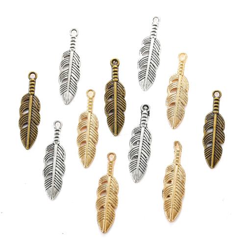 Zinc Alloy Feather Pendants plated DIY Sold By Bag