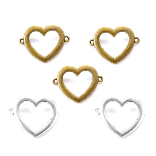 Heart Zinc Alloy Connector plated DIY & 1/1 loop Sold By Bag