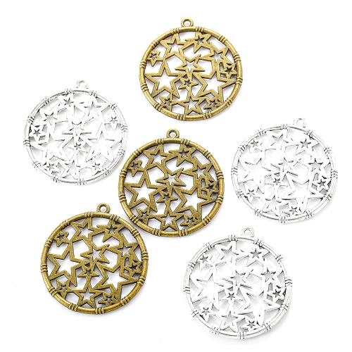 Zinc Alloy Pendants Round plated DIY Sold By Bag