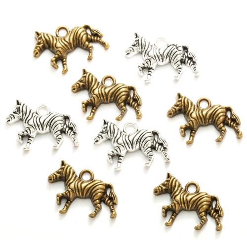 Zinc Alloy Animal Pendants Zebra plated DIY Sold By Bag