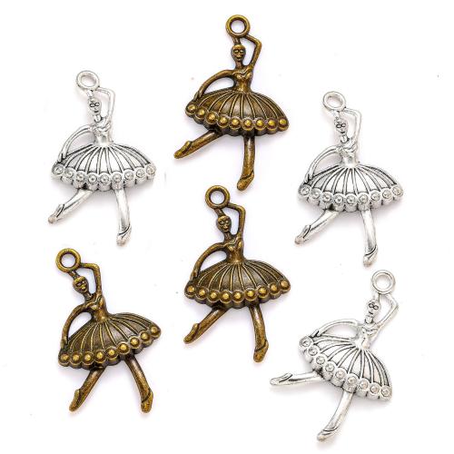 Pendentifs en alliage de zinc, Dancing Girl, Placage, DIY, plus de couleurs à choisir, 37x21mm, 100PC/sac, Vendu par sac