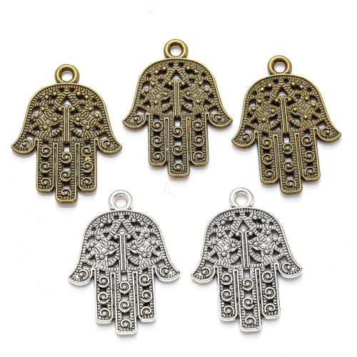 Zinc Alloy main pendentifs, alliage de zinc, Placage, DIY, plus de couleurs à choisir, 28x21mm, 100PC/sac, Vendu par sac