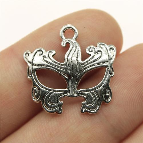 Zinc Alloy Pendants Mask antique silver color plated DIY Sold By PC