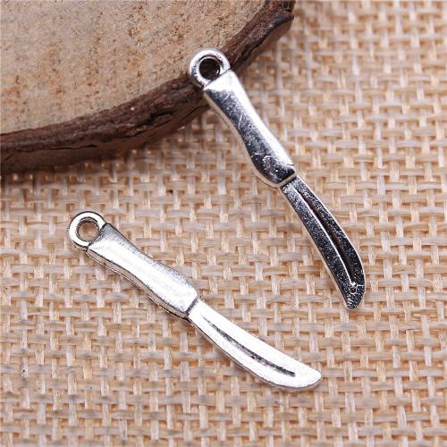 Zinc Alloy Tool Pendler, Sword, forgyldt, du kan DIY, flere farver til valg, 25mm, Solgt af PC