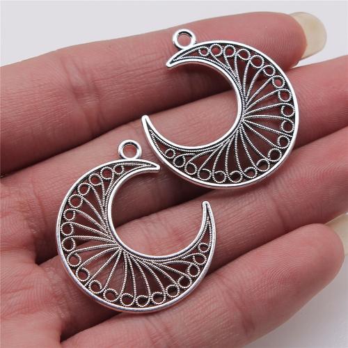 Zinc alliage Moon pendentifs, alliage de zinc, lune, Placage, DIY, plus de couleurs à choisir, 30x34mm, Vendu par PC