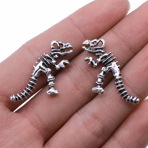 Zinc Alloy Animal Pendants, Dinosaur, antique silver color plated, DIY, 26x16mm, Sold By PC