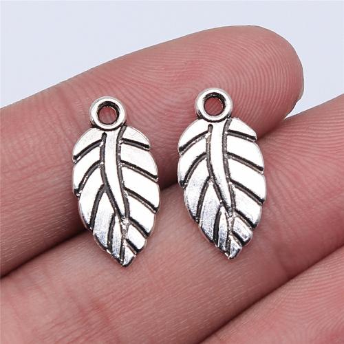 Zinc Alloy Leaf Pendants antique silver color plated DIY Sold By PC