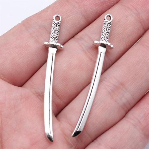 Zinc Alloy Tool Pendants Sword antique silver color plated DIY Sold By PC