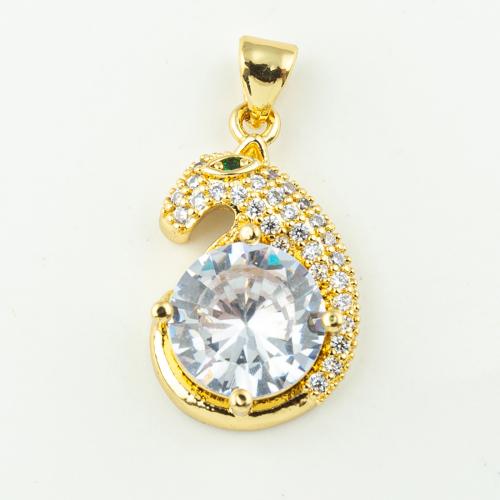 Cubic Zirconia Micro Pave Brass Pendant fashion jewelry & micro pave cubic zirconia & for woman golden Approx 3mm Sold By Lot