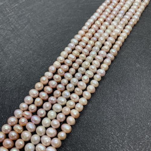 Natural Freshwater Pearl Loose Beads Slightly Round DIY Sold Per Approx 38 cm Strand