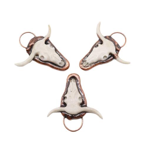 Acrylic Pendants Zinc Alloy with Acrylic Bull antique copper color plated DIY nickel lead & cadmium free Sold By PC