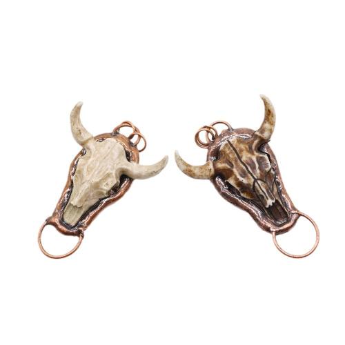 Zinc Alloy Connector with Acrylic Bull antique copper color plated DIY nickel lead & cadmium free Sold By PC