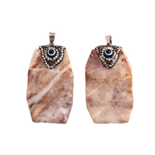 Agate Jewelry Pendants Crazy Agate with Brass silver color plated DIY & enamel & with rhinestone Sold By PC