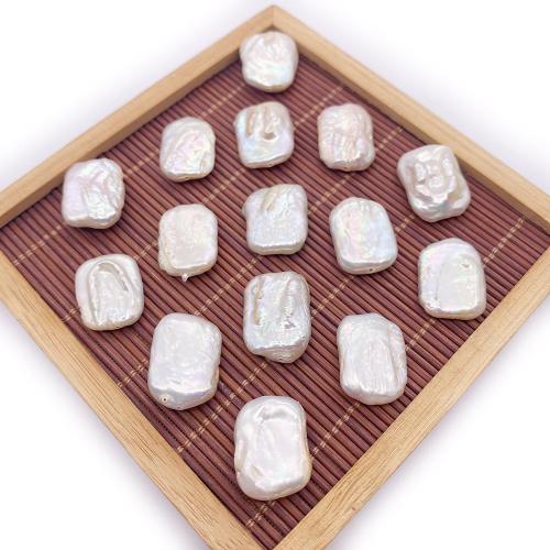 Natural Freshwater Pearl Loose Beads Rectangle DIY white 14*20 Sold By PC