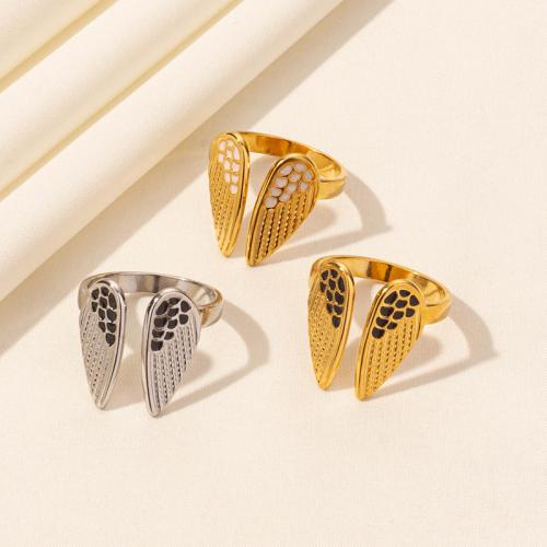 Stainless Steel Finger Ring 304 Stainless Steel Wing Shape plated for woman Sold By PC