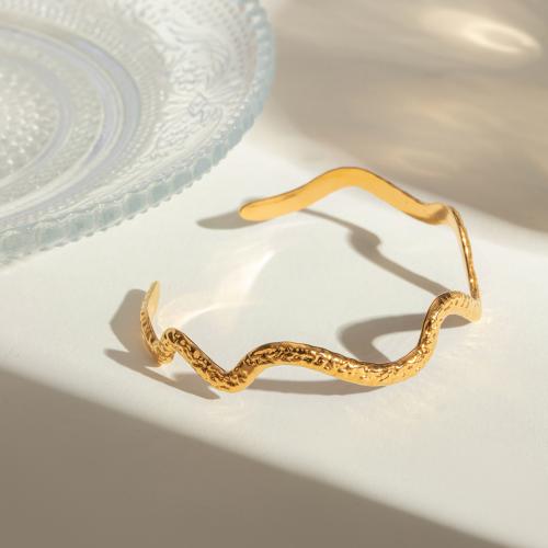 Stainless Steel Bangle 304 Stainless Steel gold color plated fashion jewelry golden Sold By PC