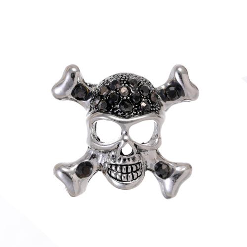 Zinc Alloy Brocher, Skull, forgyldt, mode smykker, flere farver til valg, nikkel, bly & cadmium fri, 28x26mm, Solgt af PC