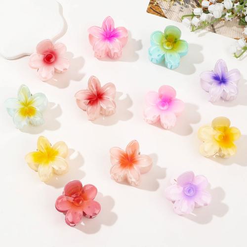 Hair Claw Clips Plastic Flower handmade gradient color & for woman Sold By PC