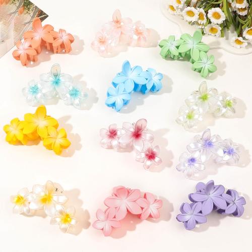 Hair Claw Clips Plastic Flower handmade gradient color & for woman Sold By PC