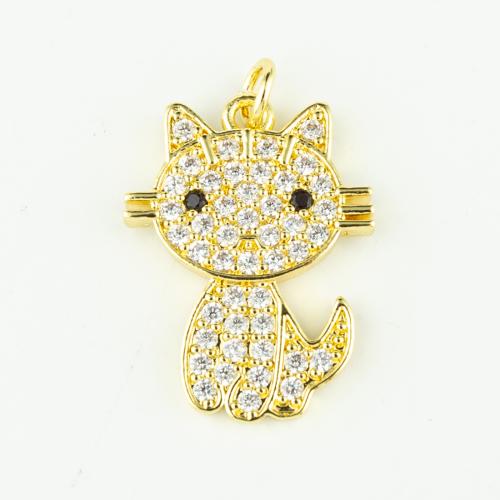 Cubic Zirconia Micro Pave Brass Pendant real gold plated DIY & micro pave cubic zirconia gold Sold By PC