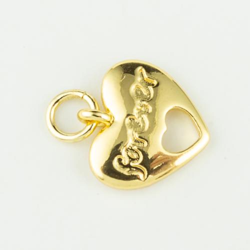 Brass Heart Pendants real gold plated DIY gold Sold By PC