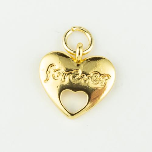 Brass Heart Pendants real gold plated DIY gold Sold By PC