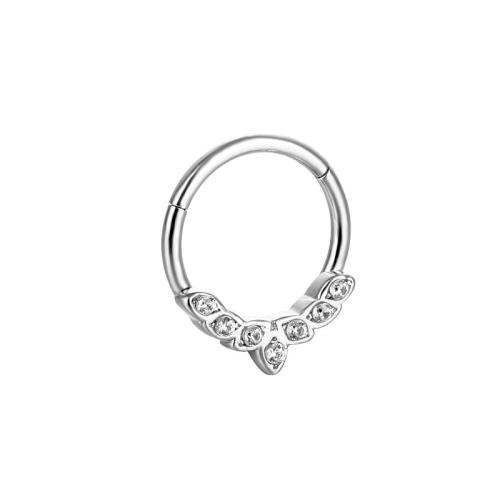 Cruach dhosmálta Srón Piercing Jewelry, 316 Cruach dhosmálta, plátáilte, ilfheidhmeach & unisex & micrea réiteach zirconia ciúbach, dath bunaidh, 1.20x10mm, Díolta De réir PC