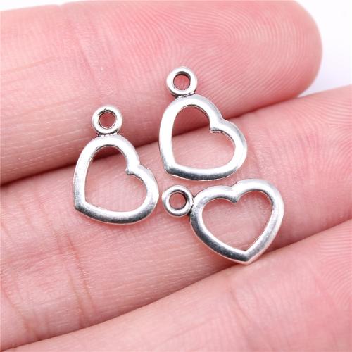 Zinc Alloy Heart Pendants antique silver color plated DIY Sold By PC