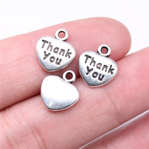 Zinc Alloy Heart Pendants antique silver color plated DIY Sold By PC