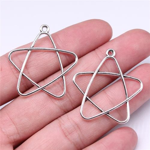 Zinc Alloy Star Pendant antique silver color plated DIY Sold By PC