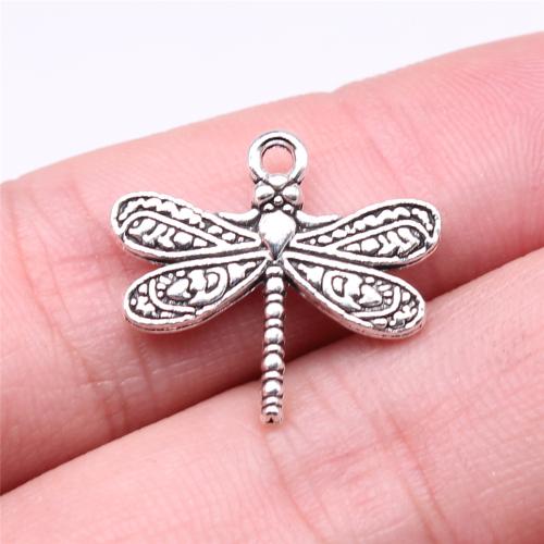 Zinc Alloy Animal Pendler, Dragonfly, forgyldt, du kan DIY, flere farver til valg, 21x19mm, Solgt af PC