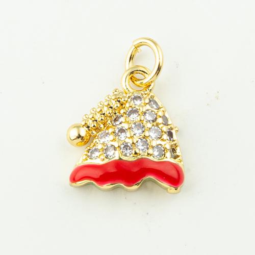 Cubic Zirconia Micro Pave Brass Pendant micro pave cubic zirconia & for woman & enamel golden Approx 3mm Sold By Lot