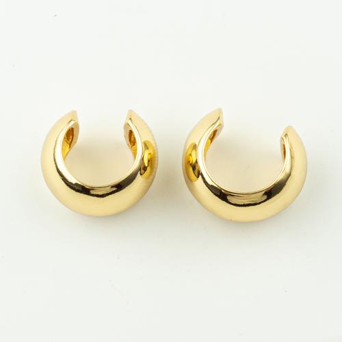 Brassard de boucle d'oreille de mode, laiton, bijoux de mode & pour femme, doré, 17x15mm, 50pairescouple/lot, Vendu par lot