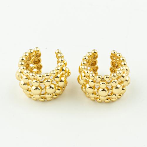 Trendy ear cuffs, Messing, mode sieraden & voor vrouw, gouden, 15x15mm, 50paren/Lot, Verkocht door Lot