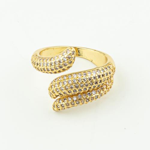 Cubic Zirconia Micro Pave Brass Ring fashion jewelry & micro pave cubic zirconia & for woman golden Sold By Lot