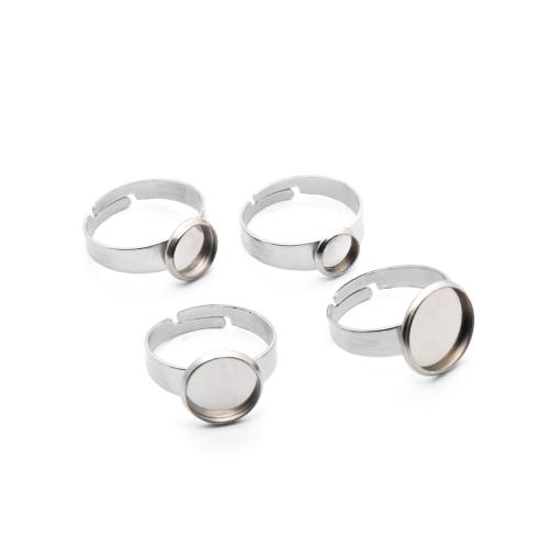 304 roestvrij staal Bezel Ring Base, gepolijst, Verstelbare & DIY & verschillende grootte voor keus, oorspronkelijke kleur, Verkocht door PC