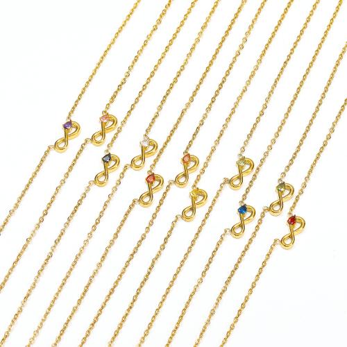 Titanium Steel Necklace Bowknot gold color plated for woman & with rhinestone Sold By PC