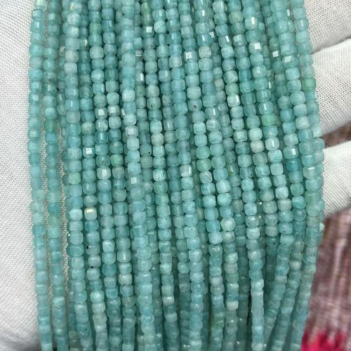 Coirníní Amazonite, DIY, gorm, 3mm, Díolta Per Thart 38 cm Snáithe