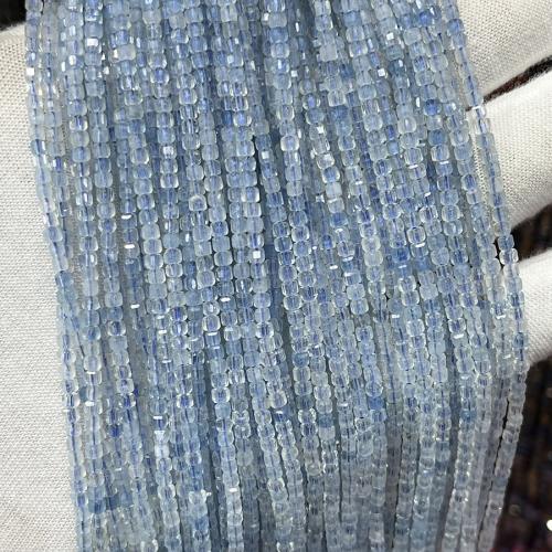 Gemstone Jewelry Beads Aquamarine DIY blue 2.50mm Sold Per Approx 38 cm Strand