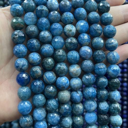 Gemstone šperky Korálky, Apatity, Kolo, DIY & různé velikosti pro výběr, modrý, Prodáno za Cca 38 cm Strand