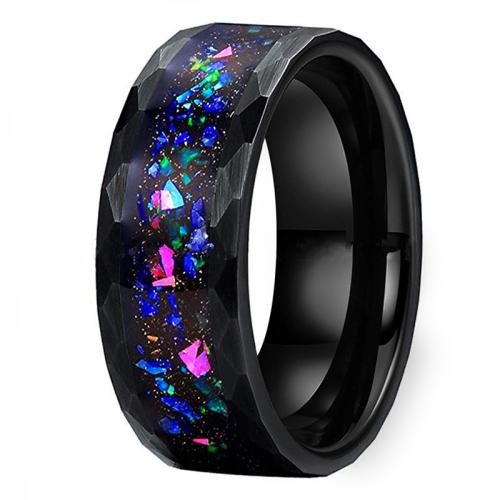 Tungsten stålring för män, Volfram stål, med Opal, mode smycken & olika storlek för val & för människan, fler färger för val, Width: 8.03mm, thickness :2.4mm, Säljs av PC