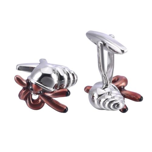 Manchetknopen, Messing, plated, uniseks, gemengde kleuren, 22x17mm, Verkocht door pair