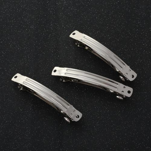 Hair Clip Findings Manganese Steel plated DIY nickel color 60mm Sold By PC