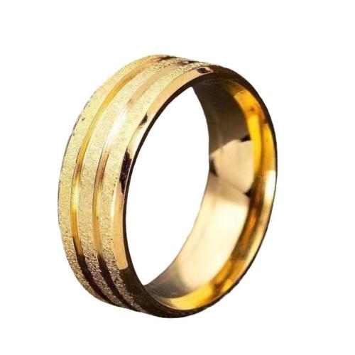 Titanium Steel Finger Ring plated Unisex golden Sold By Lot